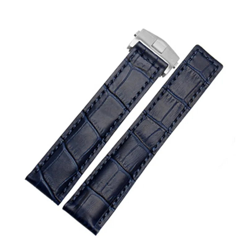 Black Cowhide Leather Soft Tag Heuer Strap