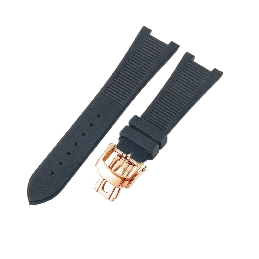 Black Fluororubber Strap for Patek Philippe Nautilus Series