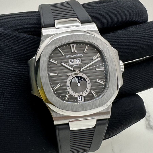 Black Fluororubber Strap for Patek Philippe Nautilus Series