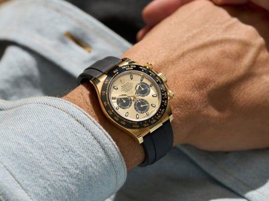 Oysterflex Style Strap for Rolex - High Quality Butterfly Clasp - Black with Clasp