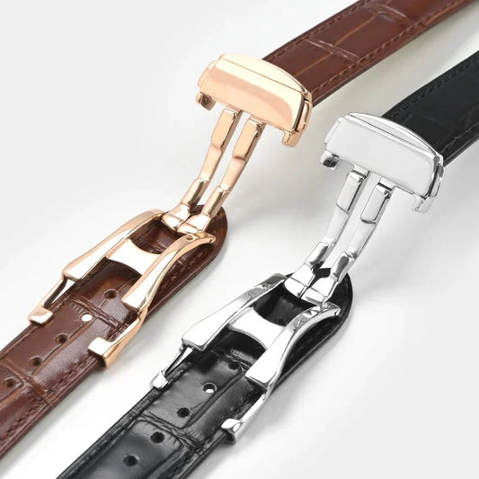 Genuine Leather Strap for Omega Seamaster & Speedmaster Brown – Folding Buckle