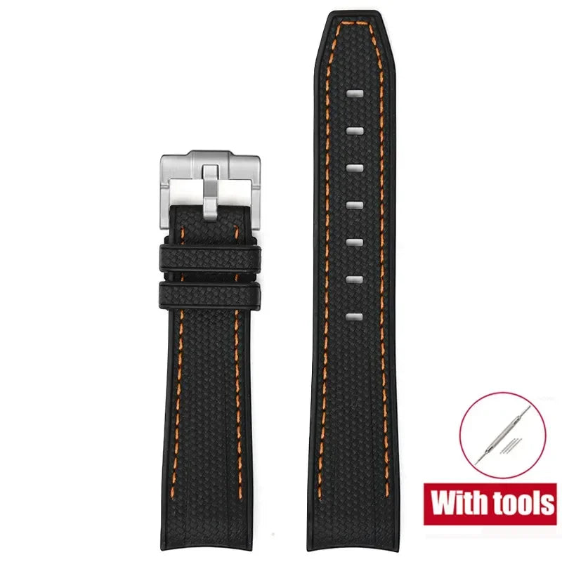 High Quality Rubber Silicone Strap for Moonswatch - With Coloured Stitching