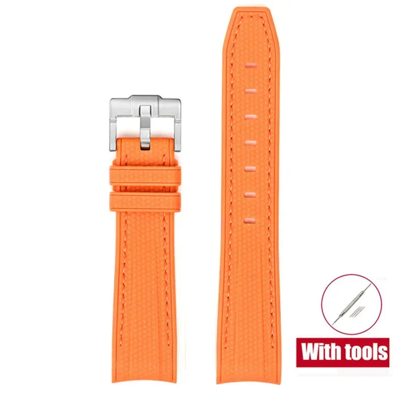 High Quality Rubber Silicone Strap for Moonswatch - With Coloured Stitching
