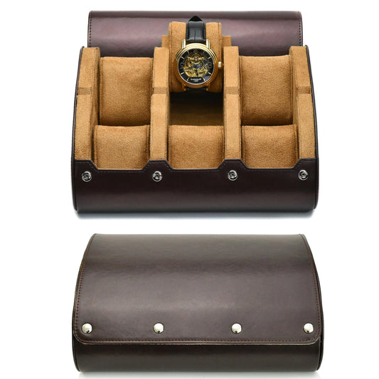 Luxury Leather Watch Travel & Storage Box 3-6 Slot – Brown – High Quality
