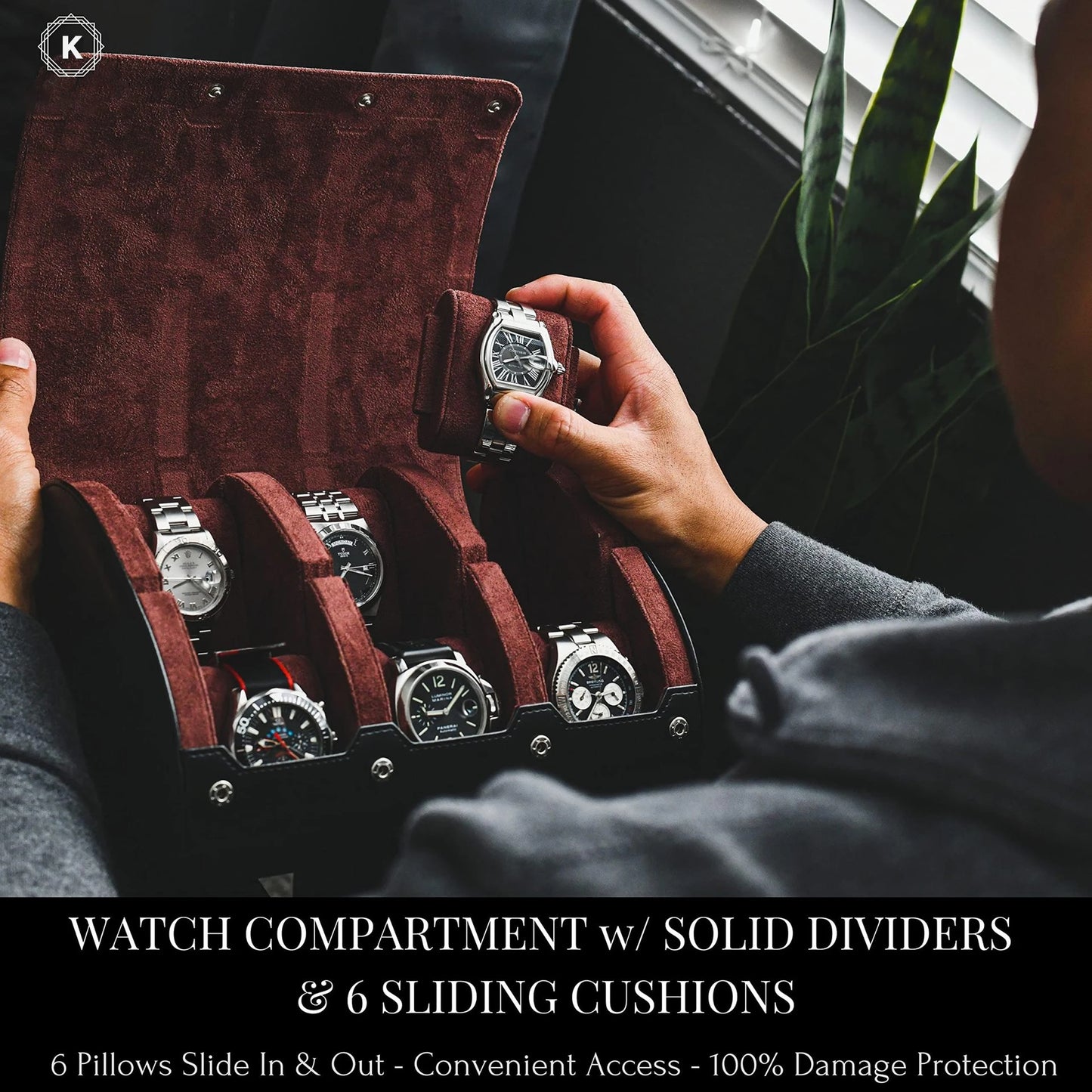 Luxury Leather Watch Travel & Storage Box 3-6 Slot – Brown – High Quality