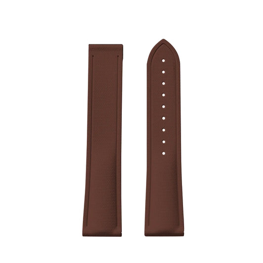 Brown Premium Grade Soft FKM Rubber Watch Strap