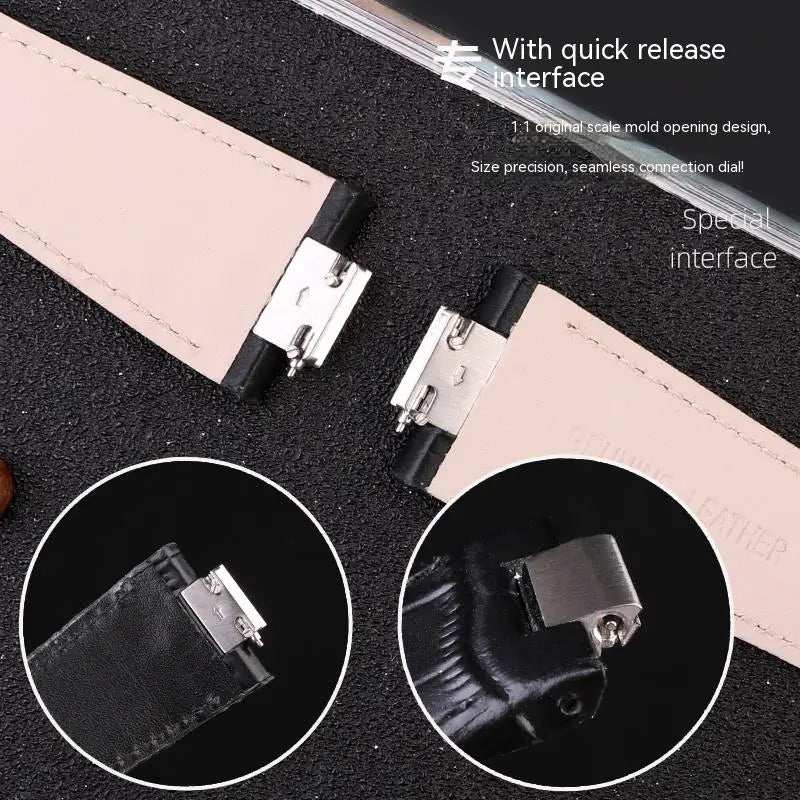 Luxury Genuine Leather Strap for Tissot PRX - With Standard Universal Strap