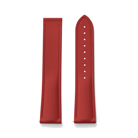 Red Premium Grade Soft FKM Rubber Watch Strap