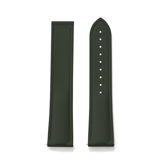 Green Premium Grade Soft FKM Rubber Watch Strap