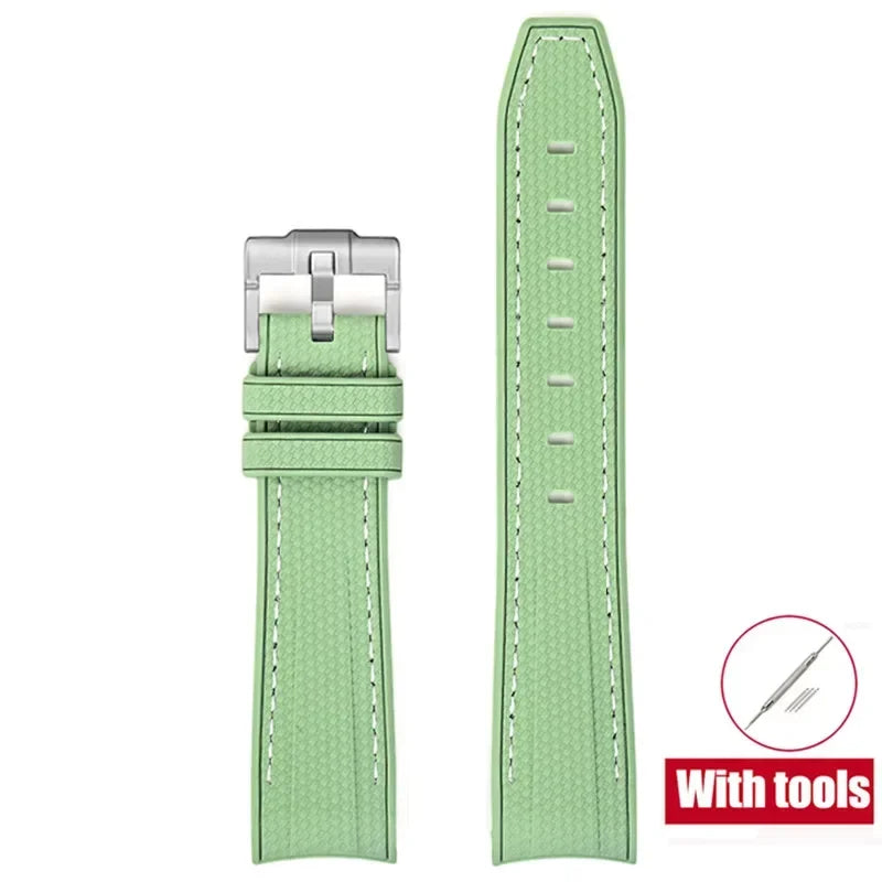 High Quality Rubber Silicone Strap for Moonswatch - With Coloured Stitching