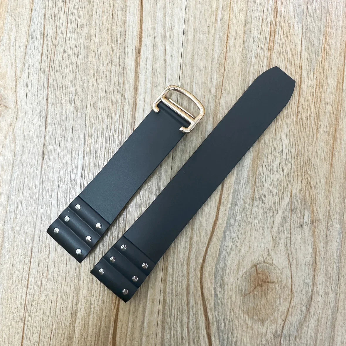 Onyx Black Silicone Strap For Cartier Santos