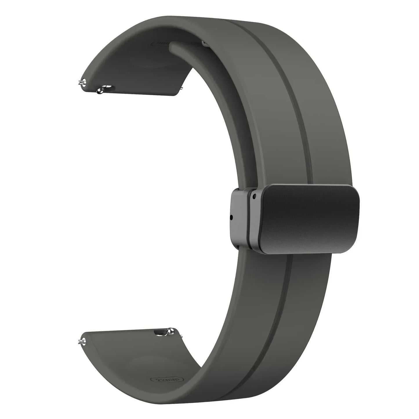 Concrete Grey Magnetic Rubber Strap