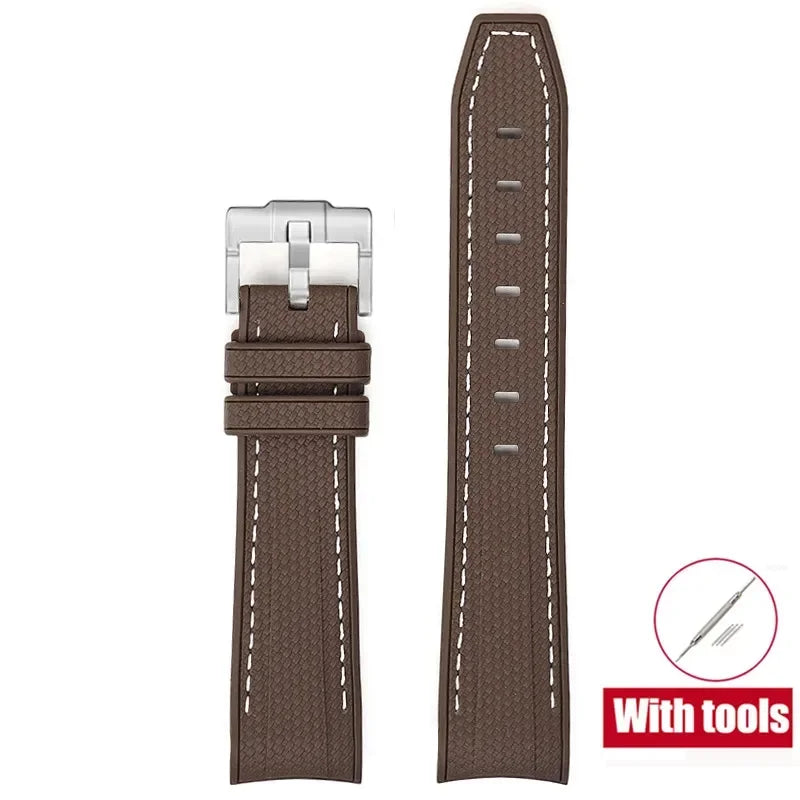 High Quality Rubber Silicone Strap for Moonswatch - With Coloured Stitching