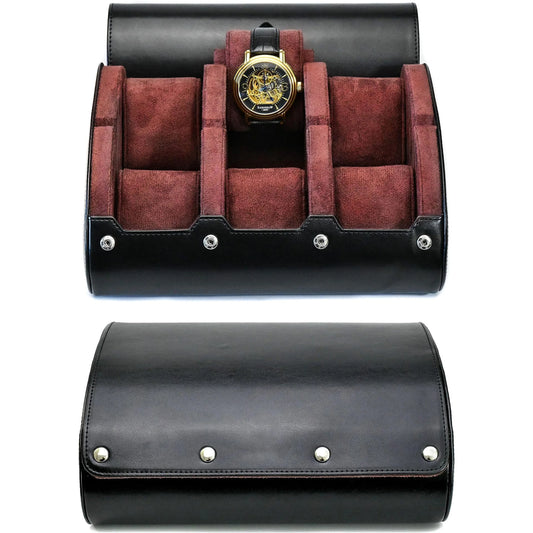 Luxury Leather Watch Travel & Storage Box 3-6 Slot – Black – High Quality