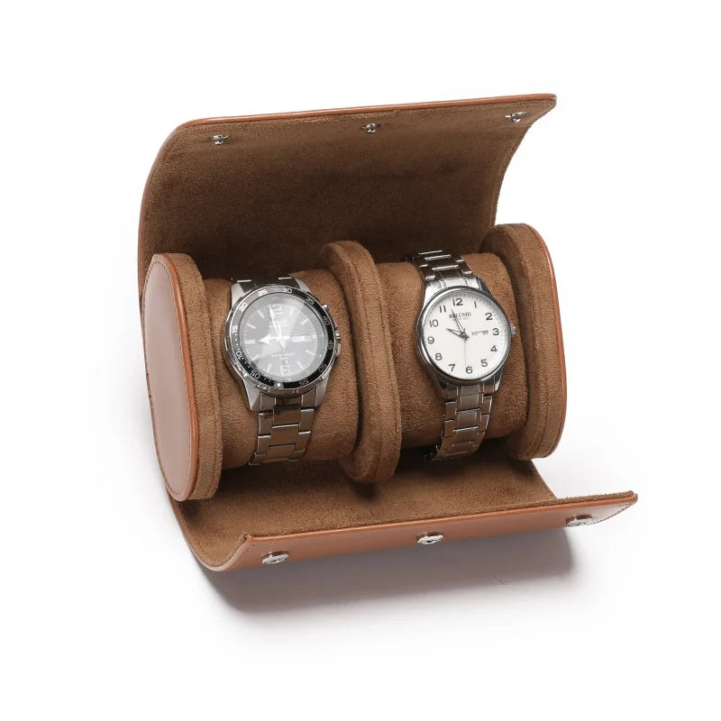 Luxury Leather Watch Travel & Storage Box 1-3 Slot – Brown – High Quality
