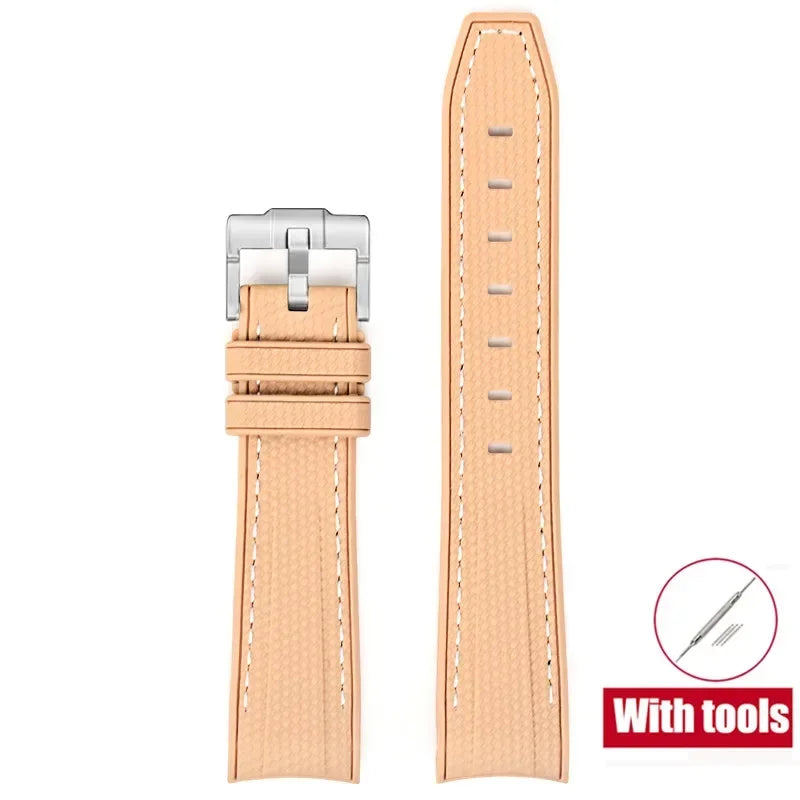 High Quality Rubber Silicone Strap for Moonswatch - With Coloured Stitching