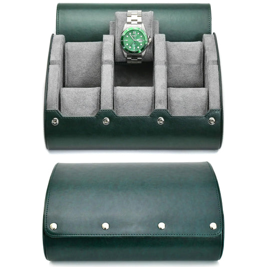 Luxury Leather Watch Travel & Storage Box 3-6 Slot – Green – High Quality