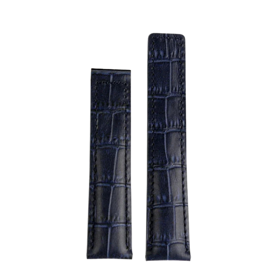 Navy Cowhide Leather Soft Tag Heuer Strap