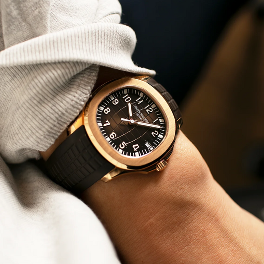 Brown Luxury Rubber Strap for Patek Philippe Aquanaut – Butterfly Clasp