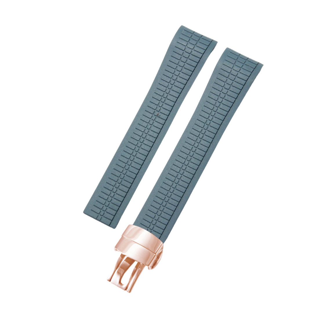 Graphite Grey Soft Silicone Rubber Strap For Patek Philippe