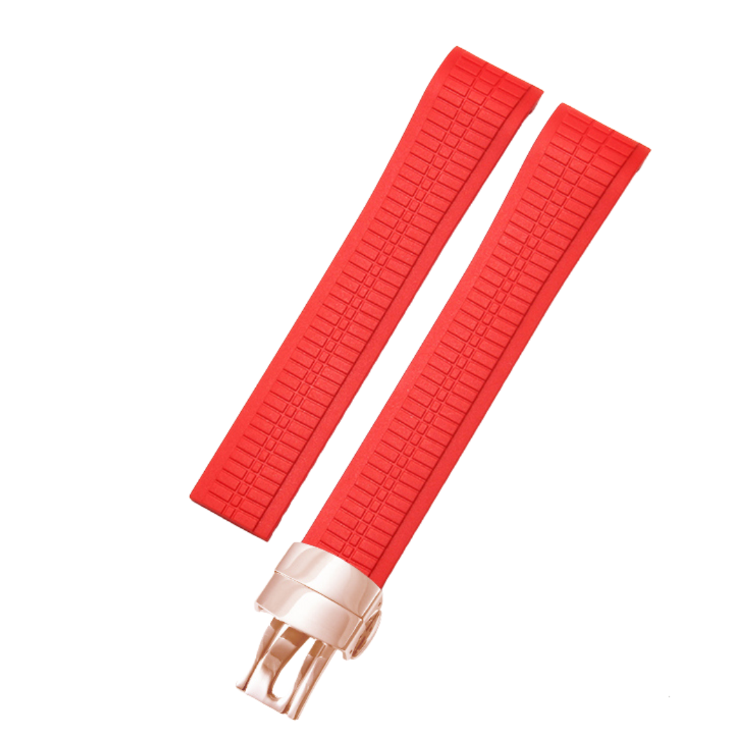 Luxury Rubber Strap for Patek Phillipe Aquanaut Butterfly Clasp - Red