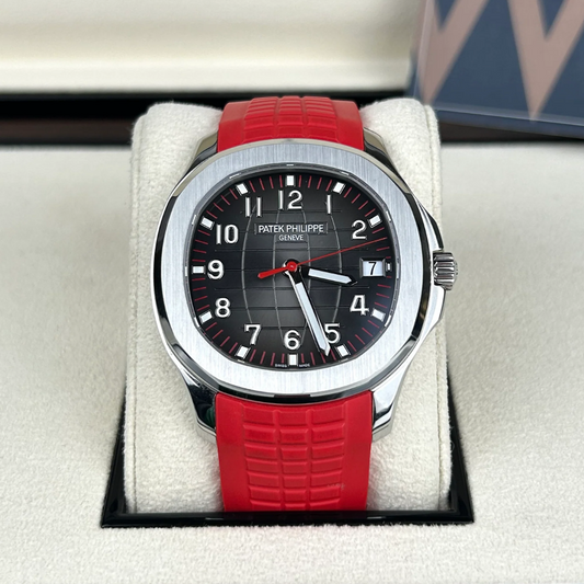 Luxury Rubber Strap for Patek Phillipe Aquanaut Butterfly Clasp - Red