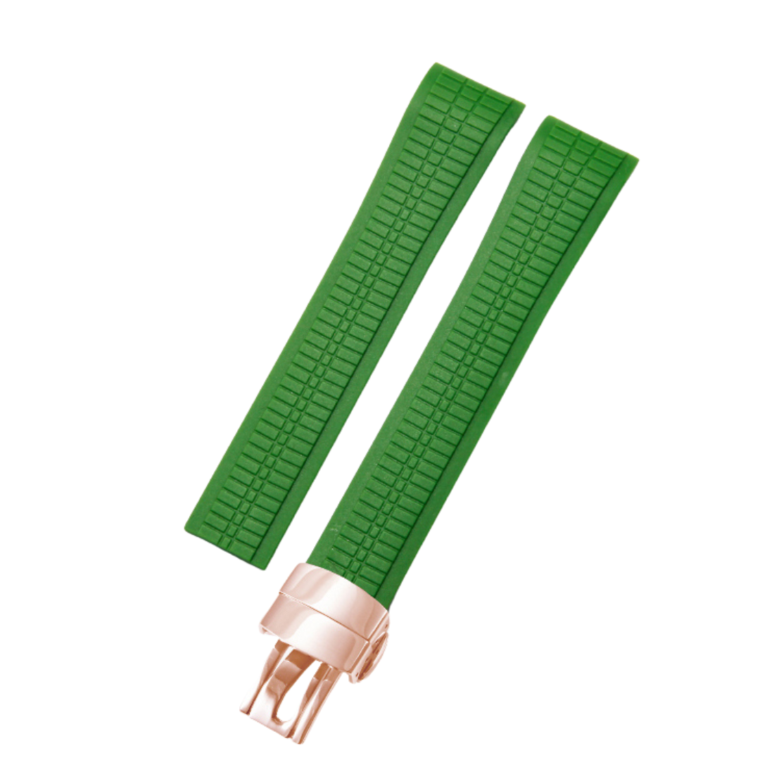 Green Luxury Rubber Strap for Patek Philippe Aquanaut – Butterfly Clasp