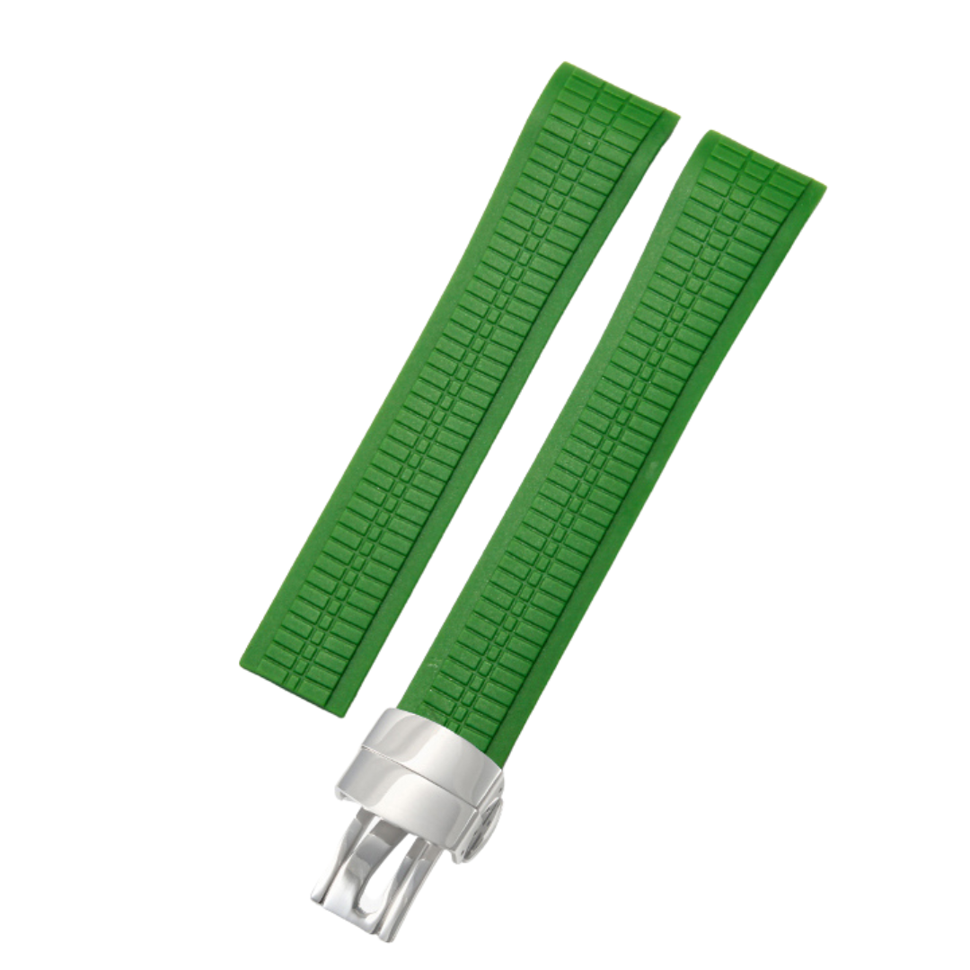 Green Luxury Rubber Strap for Patek Philippe Aquanaut – Butterfly Clasp