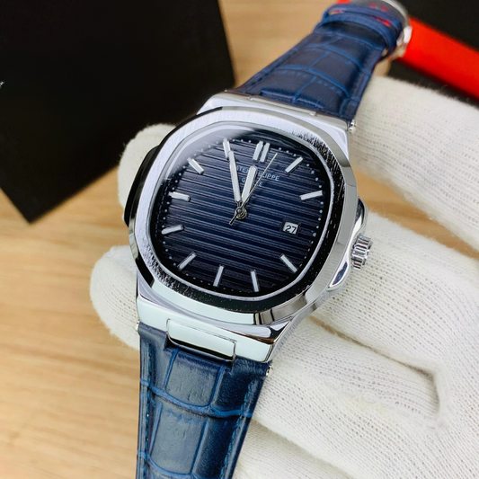 25mm Blue Cow Leather Strap for Patek Philippe Nautilus 5711/5712G