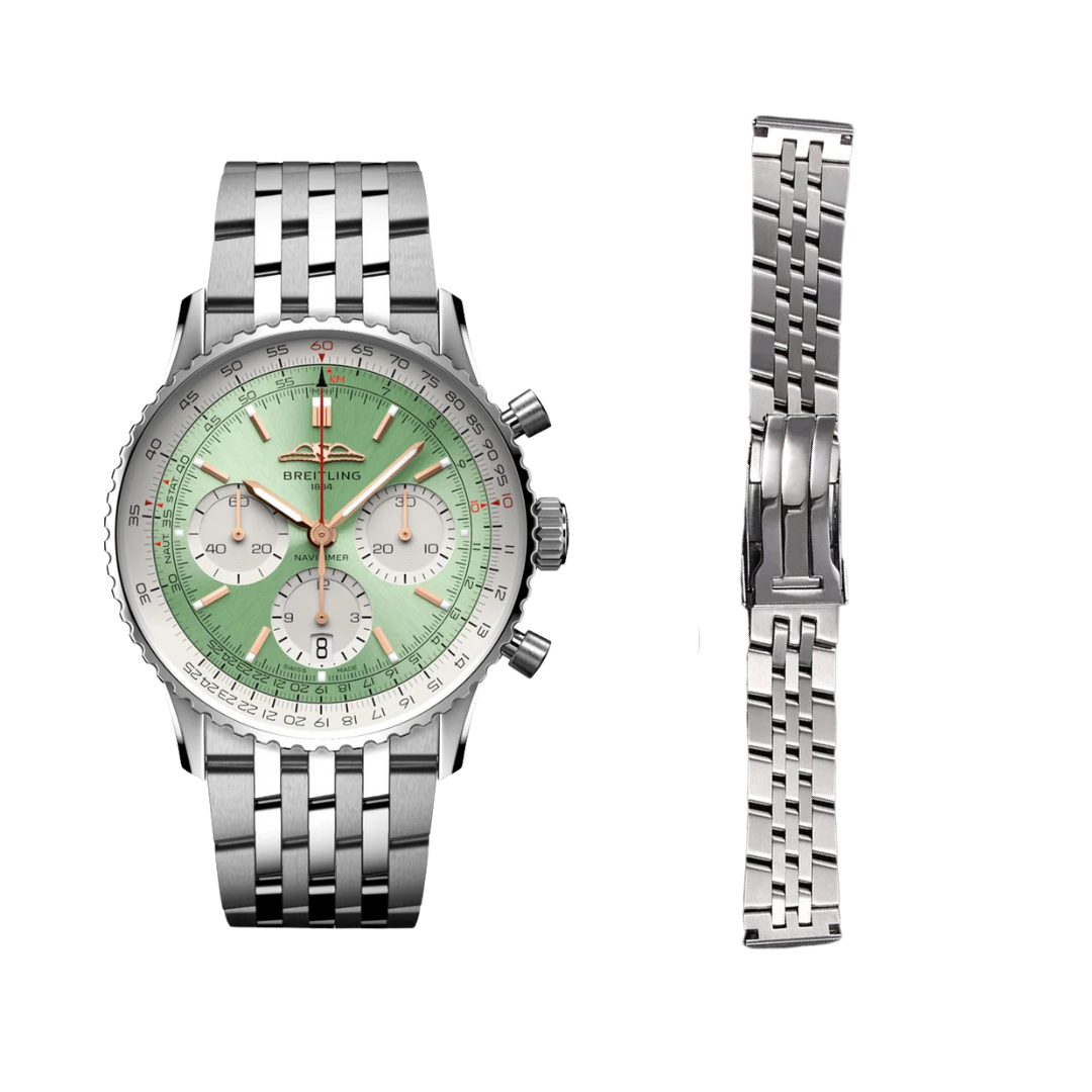 20mm/22mm/24mm Steel Strap for Breitling – Silver & Gold Bracelet