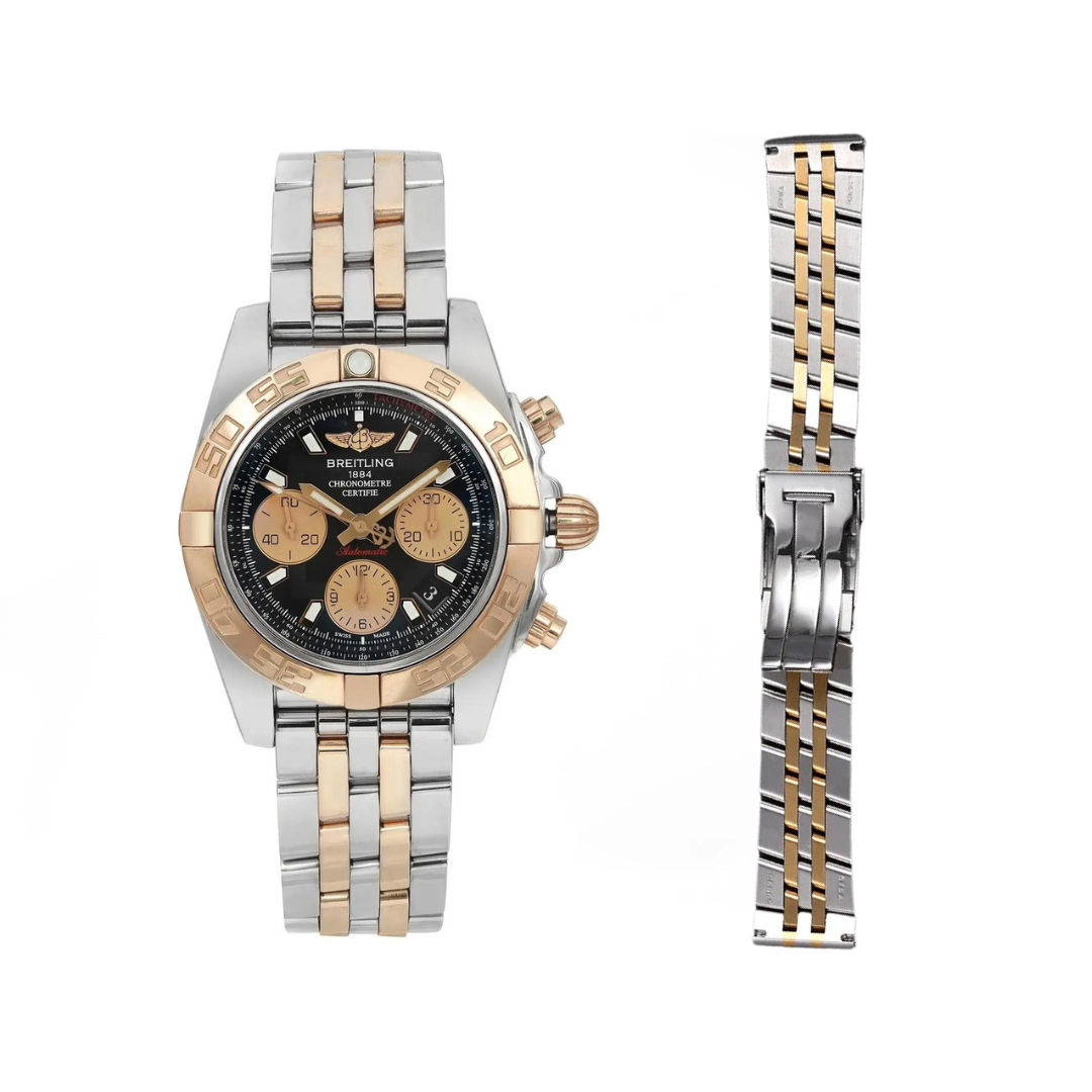 20mm/22mm/24mm Steel Strap for Breitling - Silver & Gold Clasp