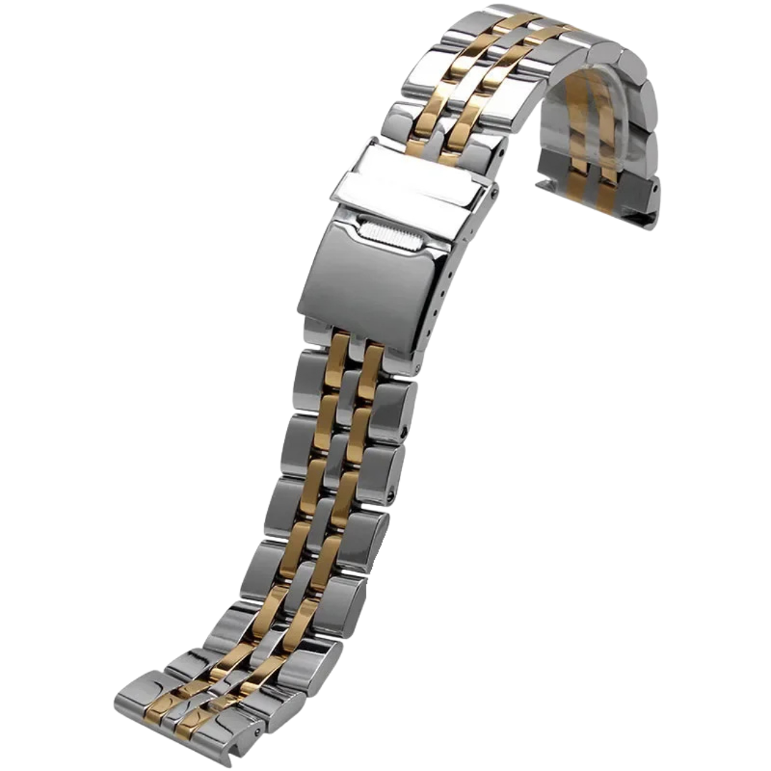 20mm/22mm/24mm Steel Strap for Breitling - Silver & Gold Clasp