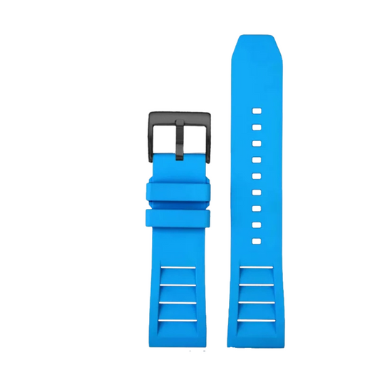 Courtside Blue FKM Perforated Rubber Sport Strap