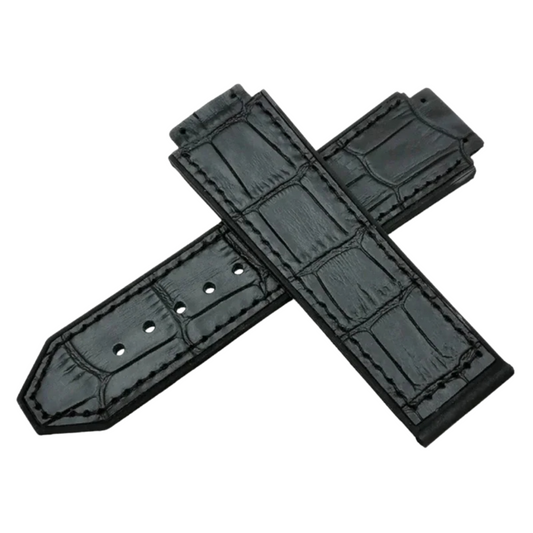 25x19mm Leather Strap for Hublot Big Bang – Black
