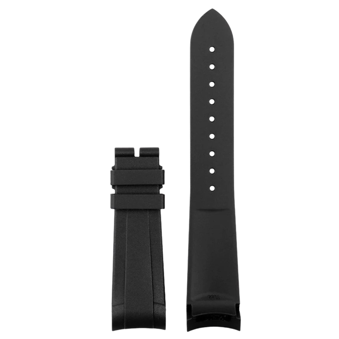 22mm Red Rubber Strap for Tudor Black - Butterfly Clasp