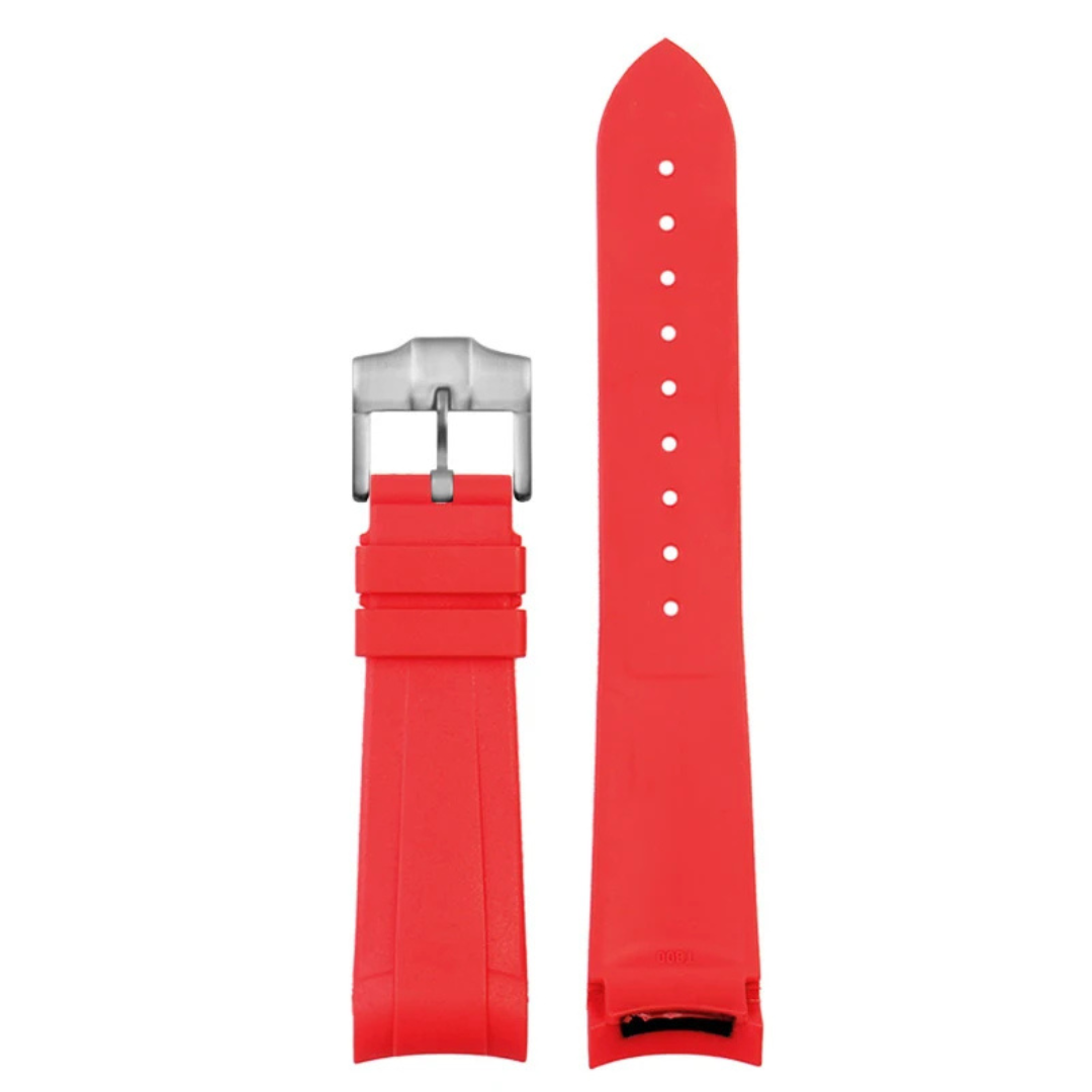 22mm Red Rubber Strap for Tudor Red - Butterfly Clasp