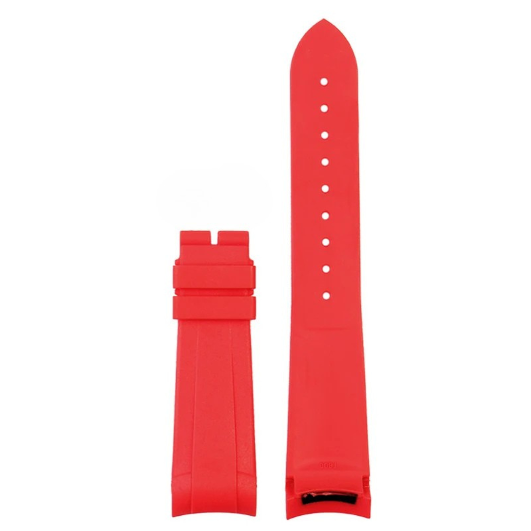 22mm Red Rubber Strap for Tudor Red - Butterfly Clasp