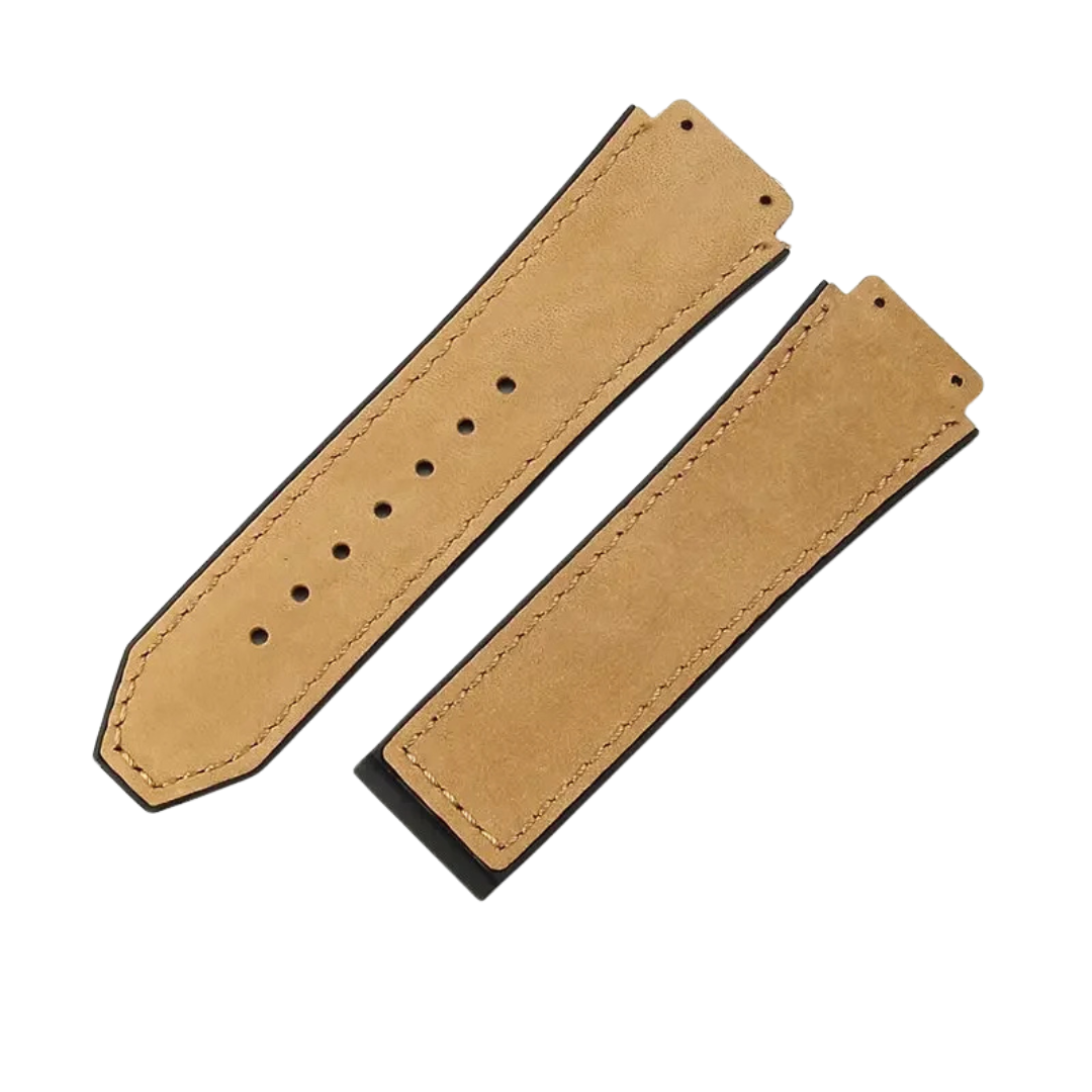 26x19mm Leather Strap for Hublot Classic Fusion Big Bang Light Brown