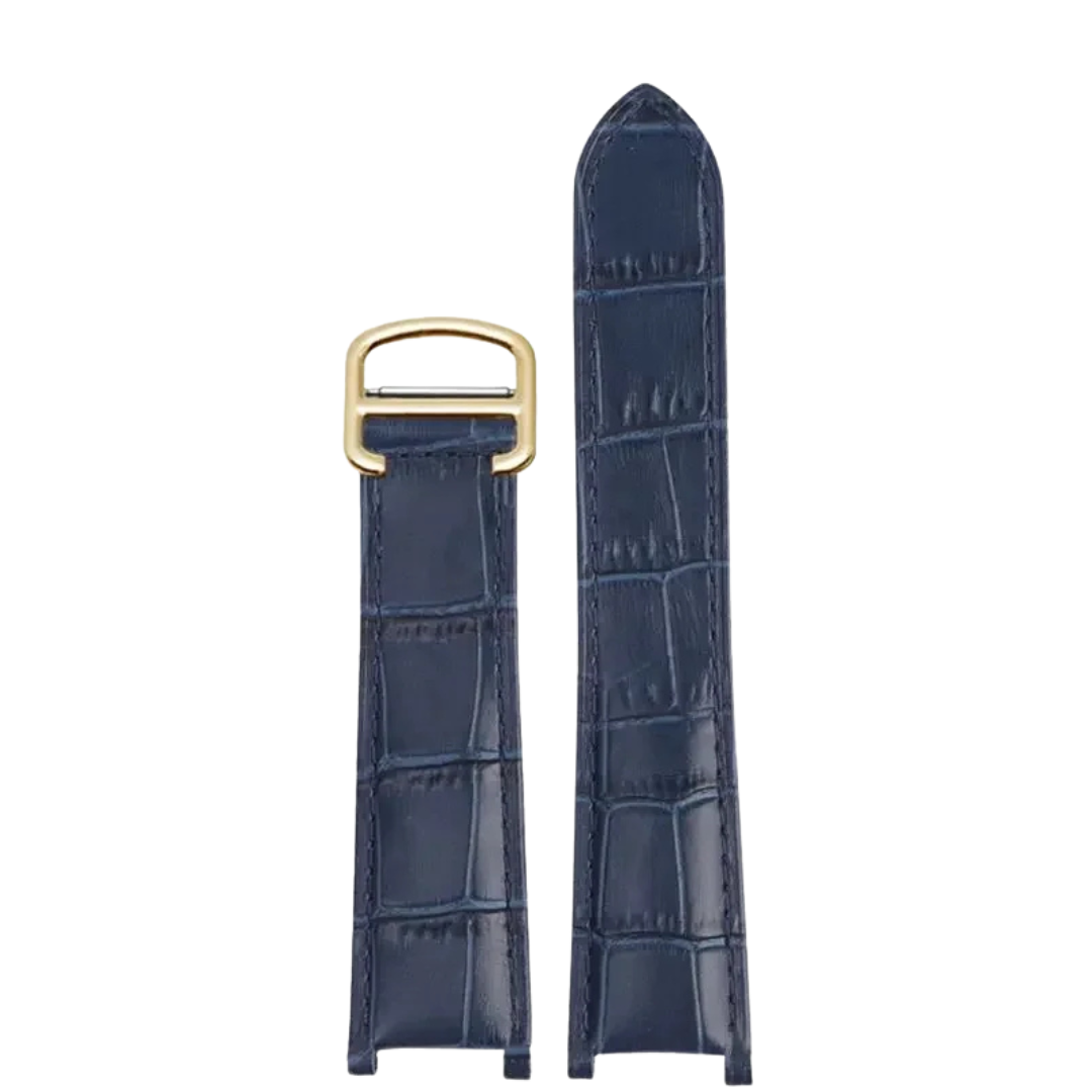 Midnight Blue Cowhide Leather Strap For Cartier