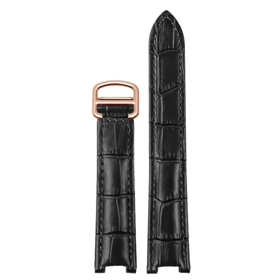 Obsidian Black Cowhide Leather Strap