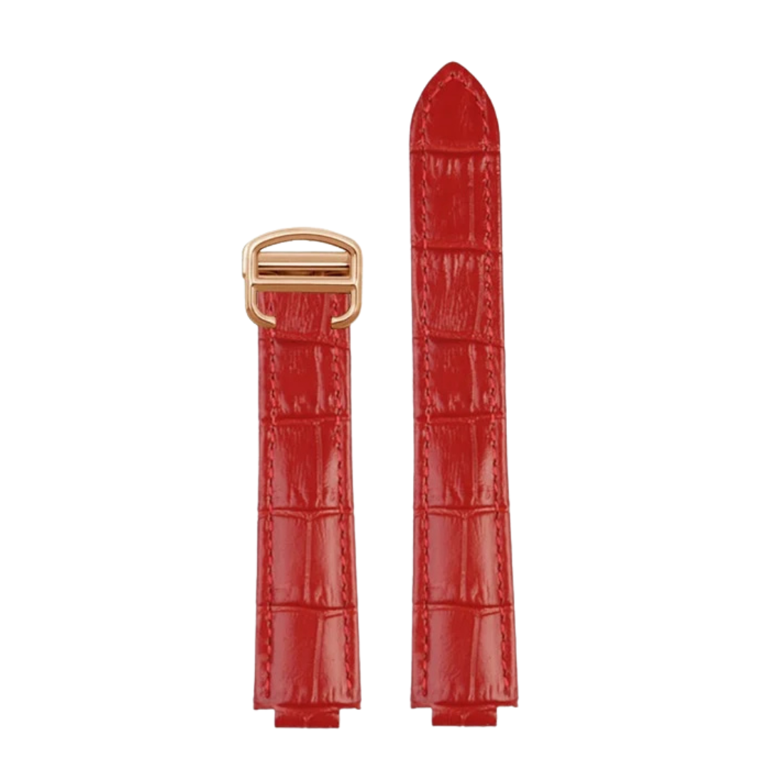 Racing Red Cowhide Leather Strap For Cartier