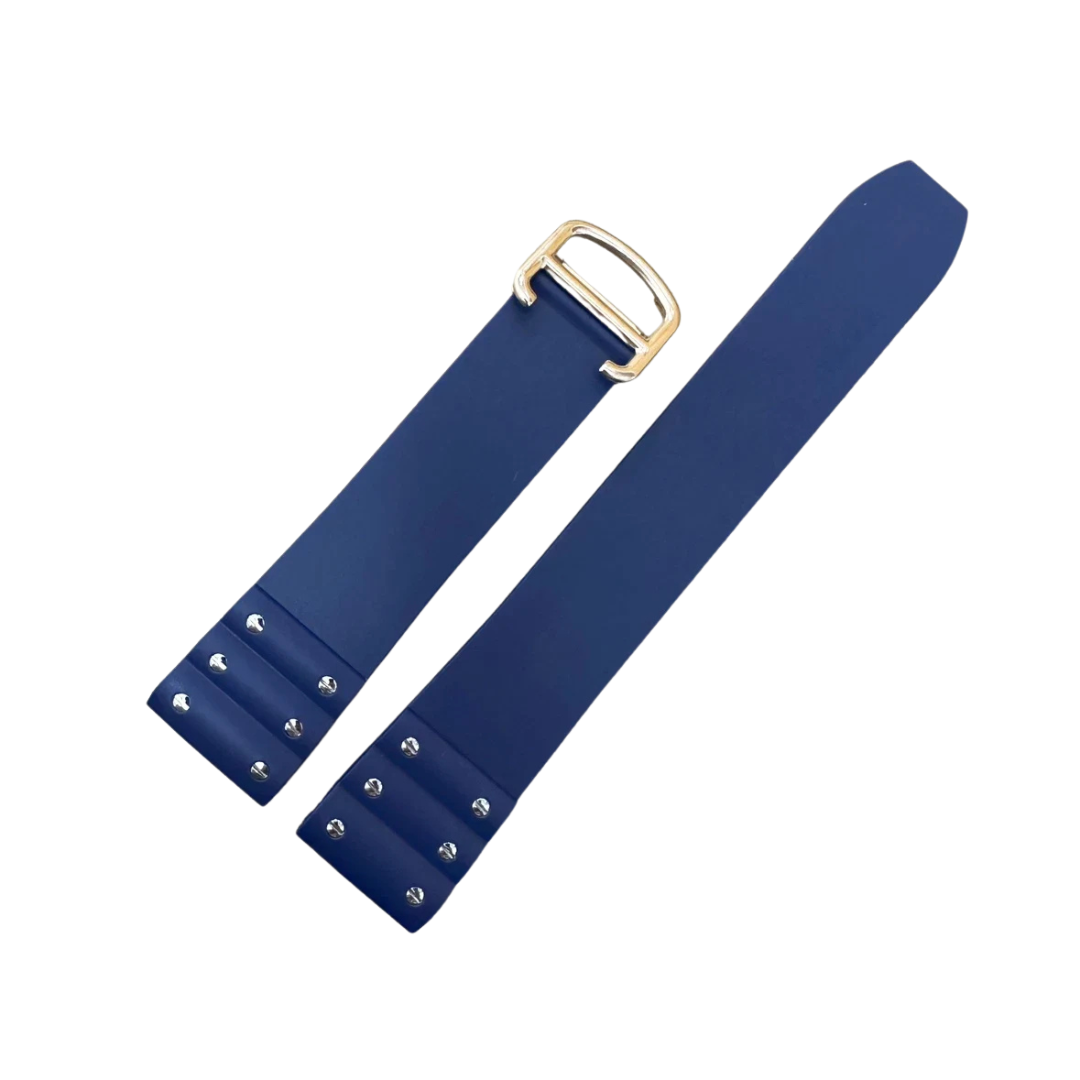 Marine Blue Silicone Rubber Strap For Cartier
