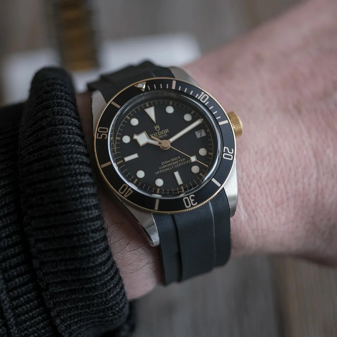 Navy Blue Rubber Strap For Tudor