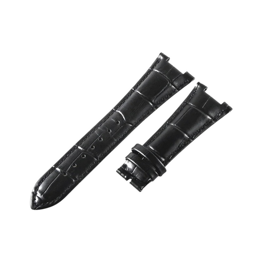 25mm Black Cow Leather Strap for Patek Philippe Nautilus 5711/5712G