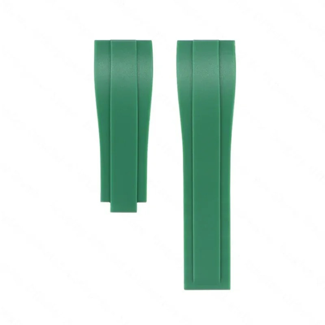Oysterflex Style Strap for Rolex - High Quality Butterfly Clasp - Green with Clasp