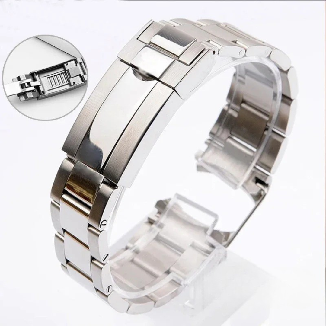 Oyster Style Strap for Rolex Polished - High quality Butterfly Clasp