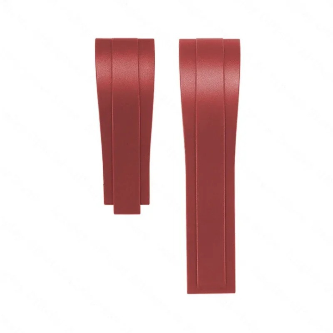 Oysterflex Style Strap for Rolex - High Quality Butterfly Clasp - Red with Clasp