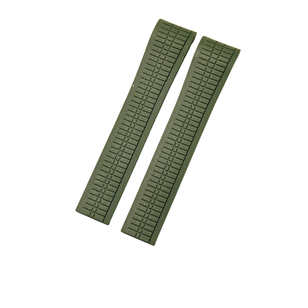 Luxury Rubber Strap for Patek Phillipe Aquanaut Butterfly Clasp - Khaki Green
