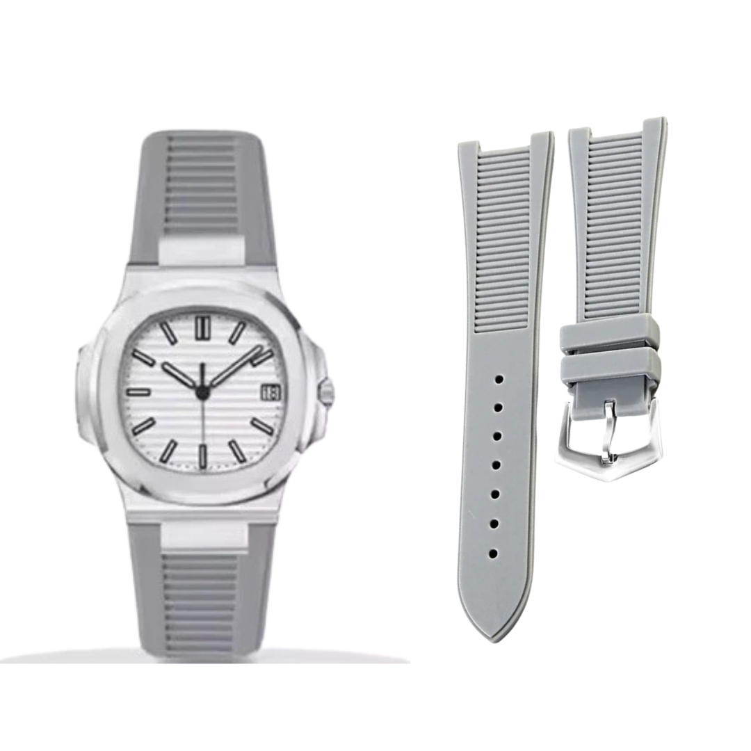Grey Fluororubber Strap for Patek Philippe Nautilus Series