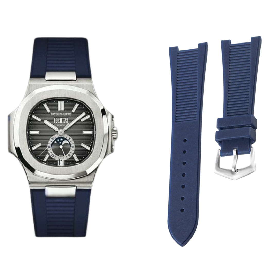 Dark Blue Fluororubber Strap for Patek Philippe Nautilus Series